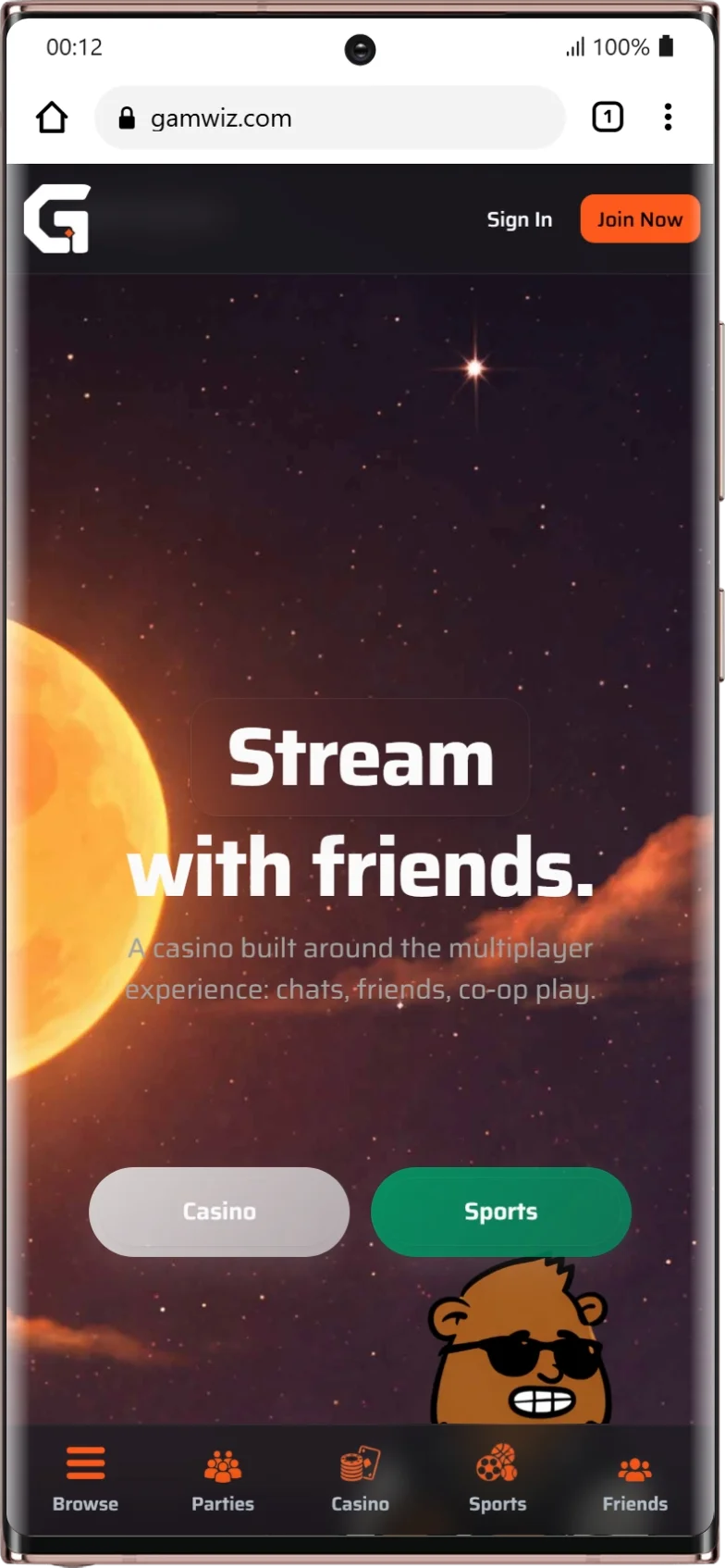 Gamwiz Casino Mobile Experience